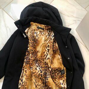 Dana Buchman Woman's Black Insulated Hooded Coat Size M